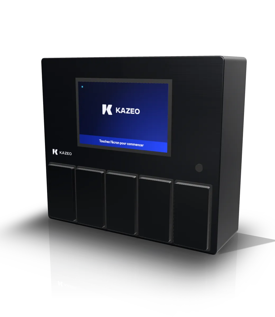 Casier connecté kazeo : un écran tactile et 5 casiers dans le même caisson